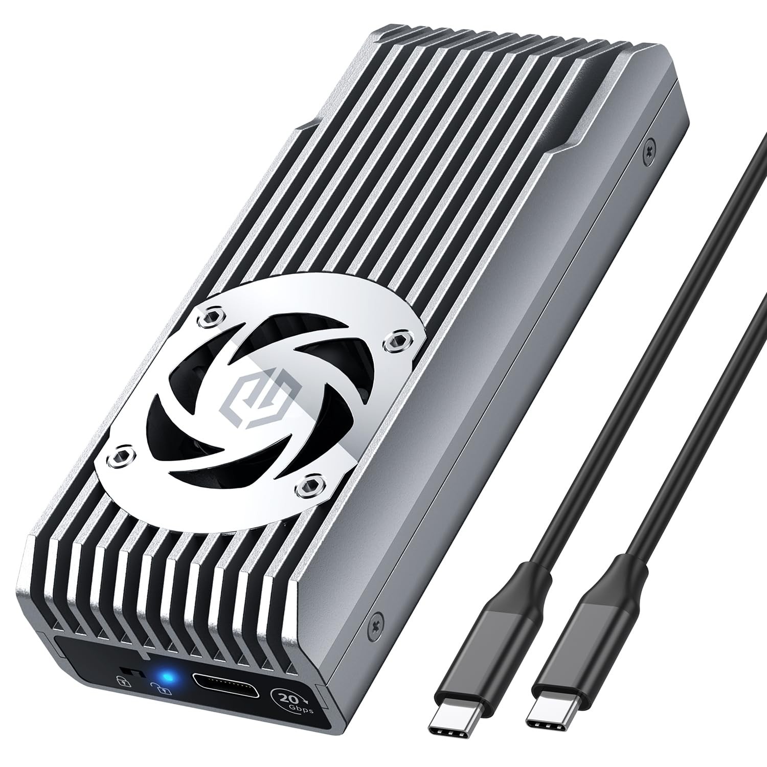 GRAUGEAR External  M.2 Aluminum Enclosure for M.2 NVMe 2280 SSD, M-Key, PCIe 4X,
