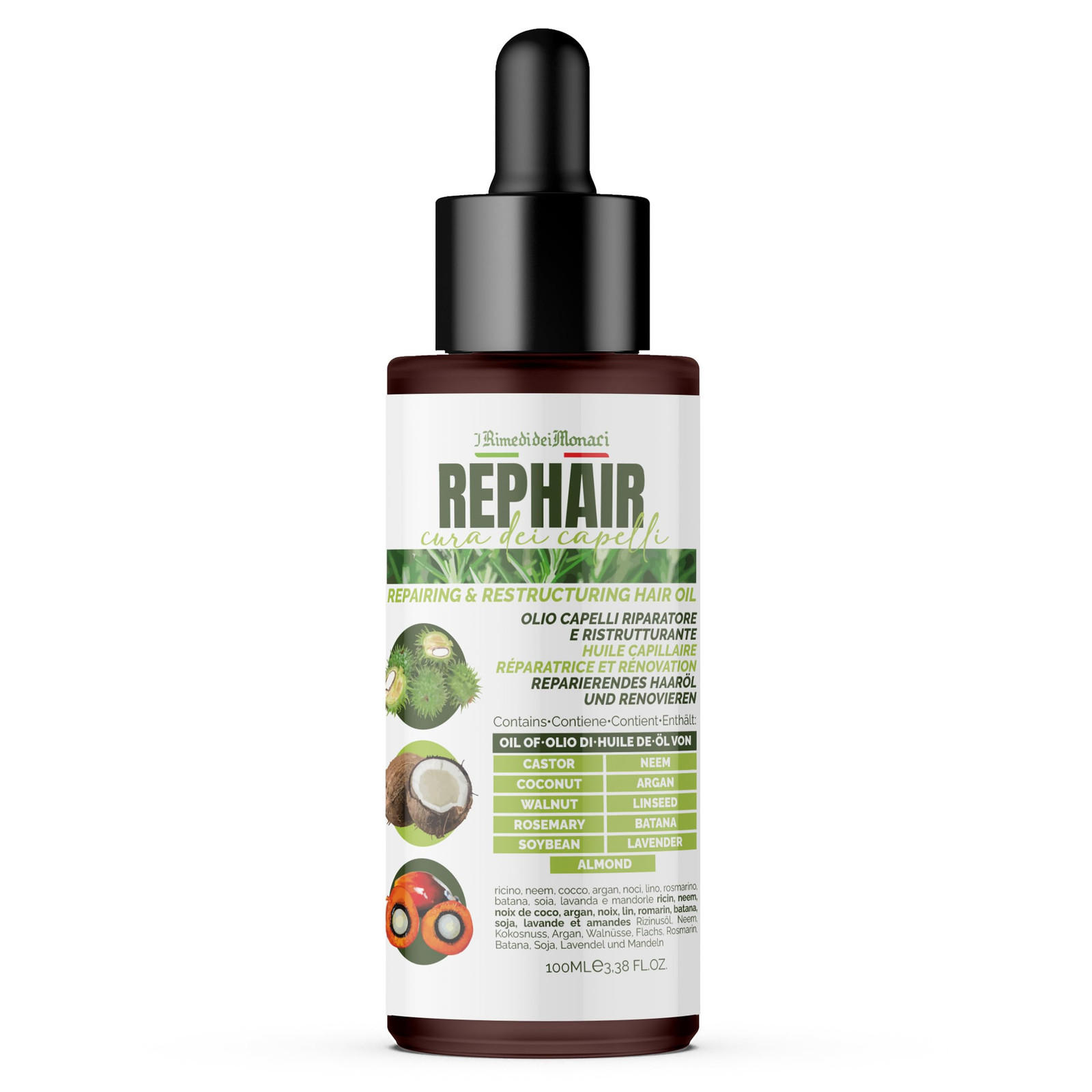 Olio Capelli Rephair 100 ml – Con Olio di Rosmarino, Batana, Soia e (J6L)