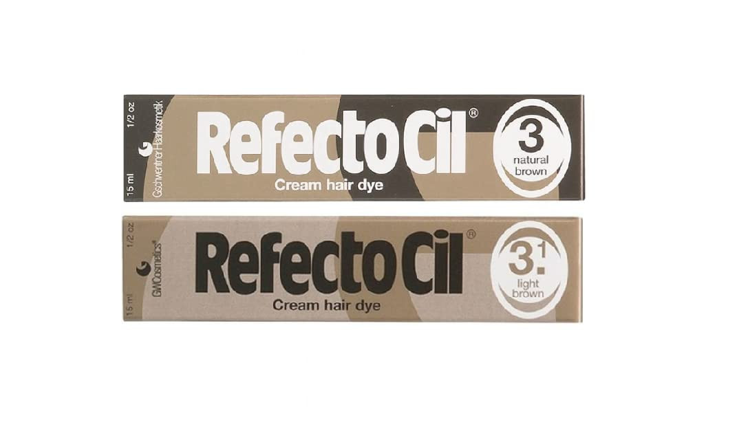 Refectocil Twin Pack Light Brown and Natural Brown Cream Hair Dye, 15ml X (U1Z)
