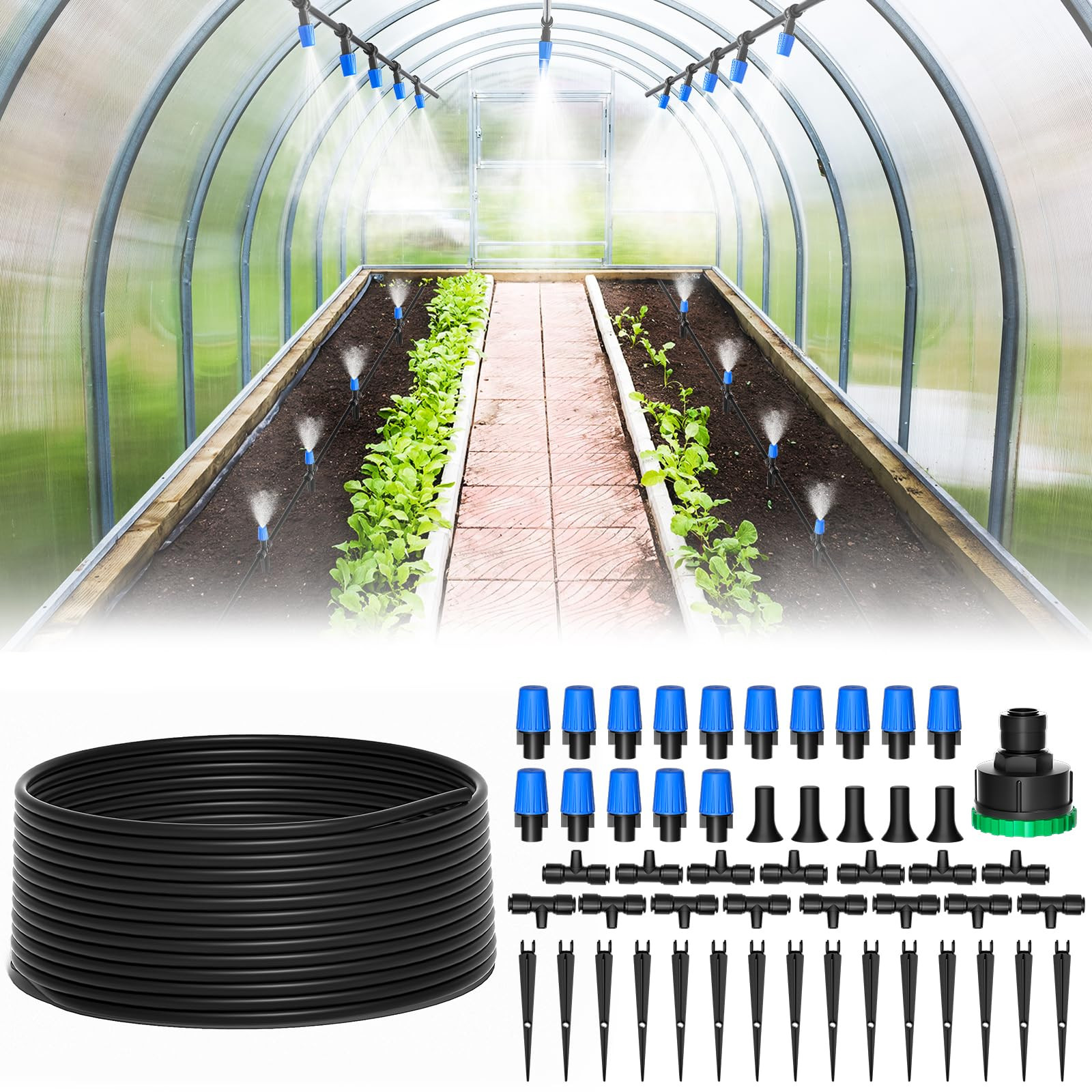 Bonviee Kit Irrigazione a Goccia, Attacco rapido Micro Drip Irrigation (Z2K)