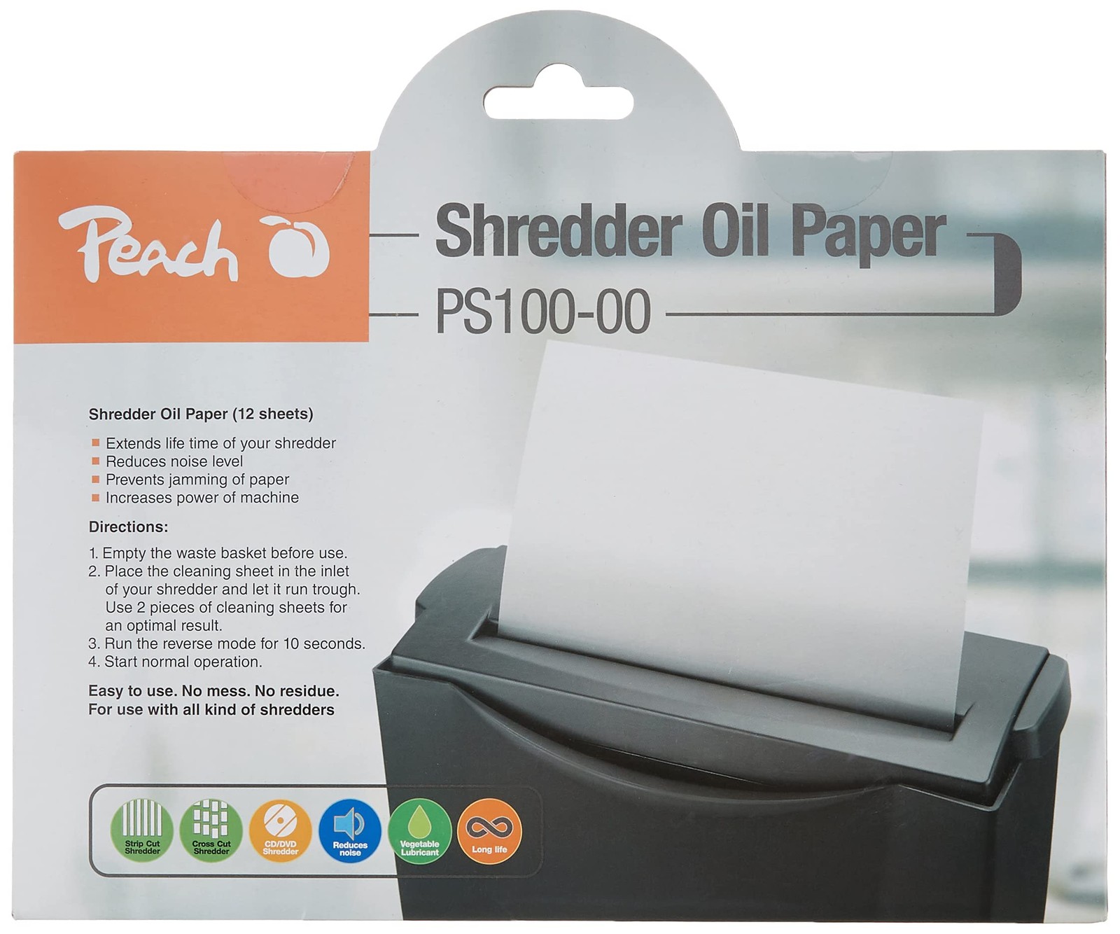 Peach Document Shredder Service Kit (oil paper) 12 envelopes Oil Paper - Pack of
