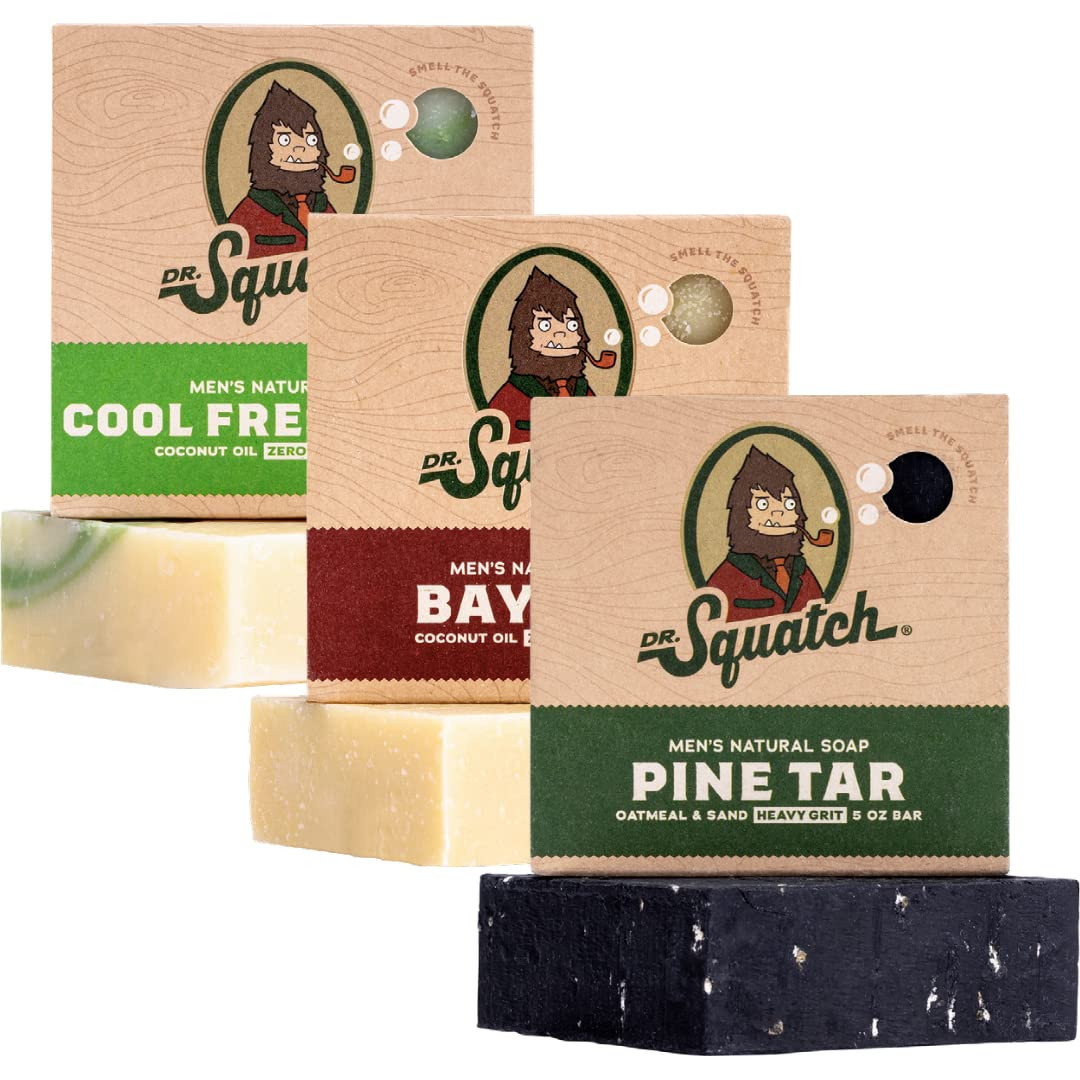 Dr. Squatch Sapone naturale da uomo, confezione da 3 a scelta – rum (E3h)