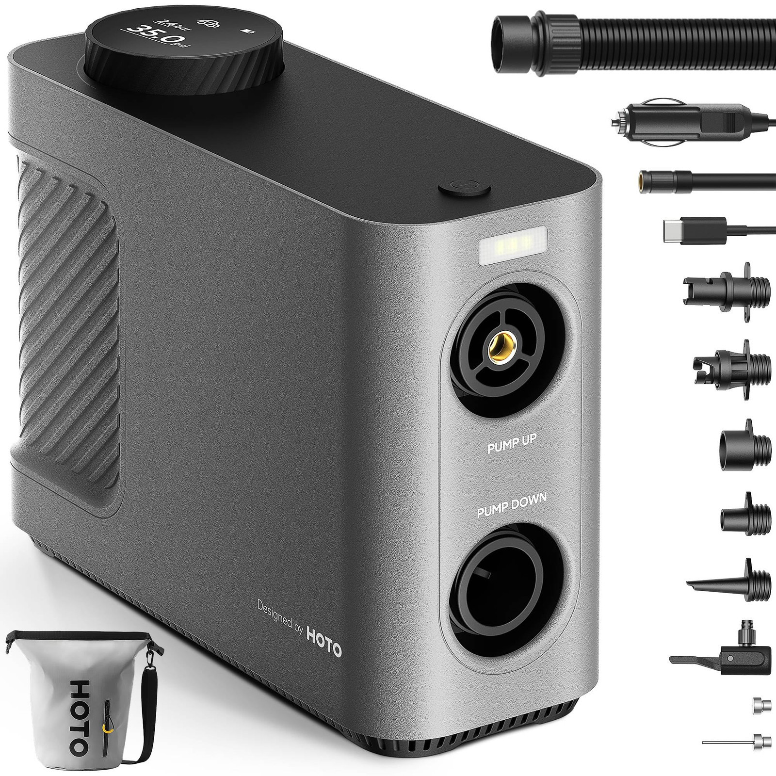 HOTO Compressore Aria Portatile Master, Compressore Portatile Senza Fili (c5w)