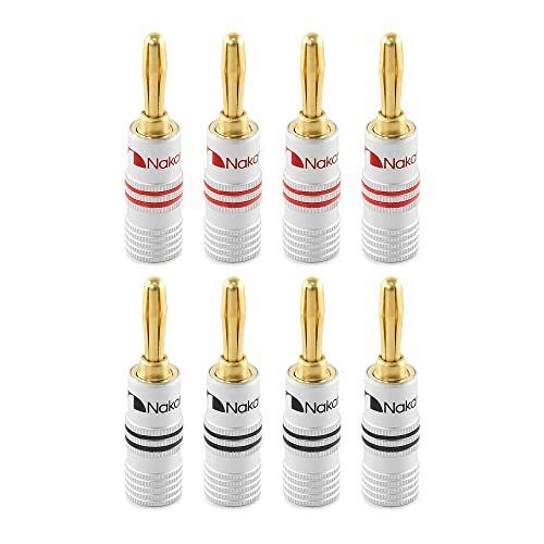 Nakamichi connettori a banana 12 AWG - 18 AWG 4 mm placcati in oro 24 K (W3c)
