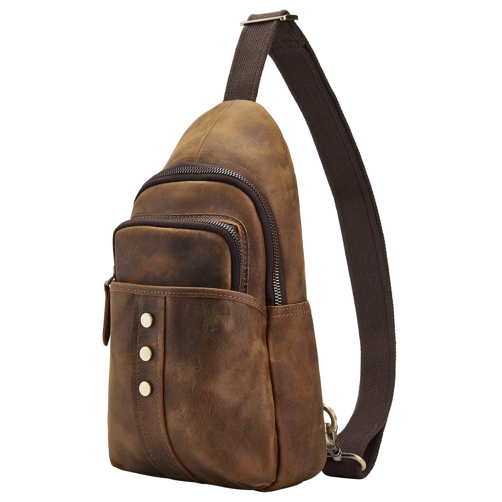 BRASS TACKS Leathercraft ZainoMonospalla Marsupio Borsello Tracolla Uomo (w6W)
