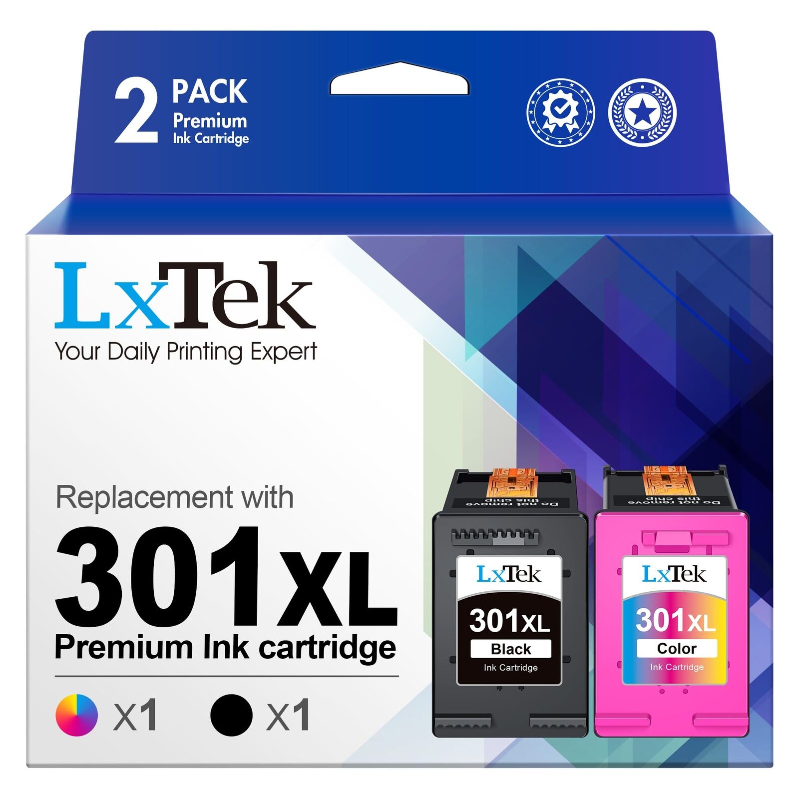 LxTek 301 XL Rigenerate Sostituzione per Cartucce HP 301 Nero e Colore XL per HP