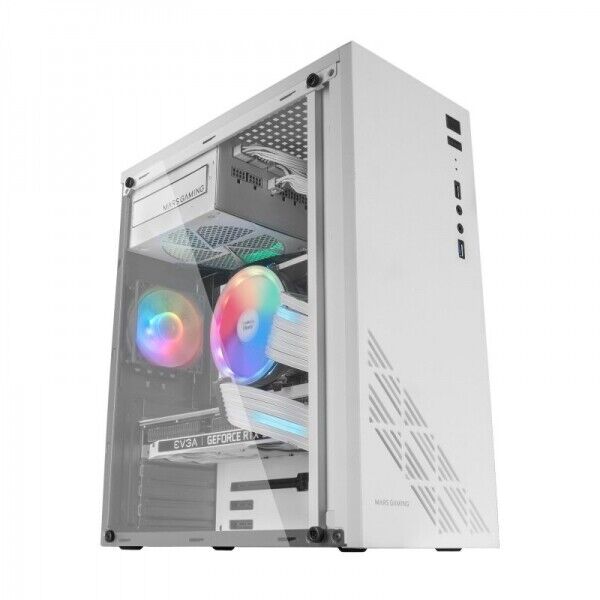 BOITIER MOYEN TOUR ATX MARS GAMING MC100 RGB AVEC PANNEAU VITR (BLANC)
