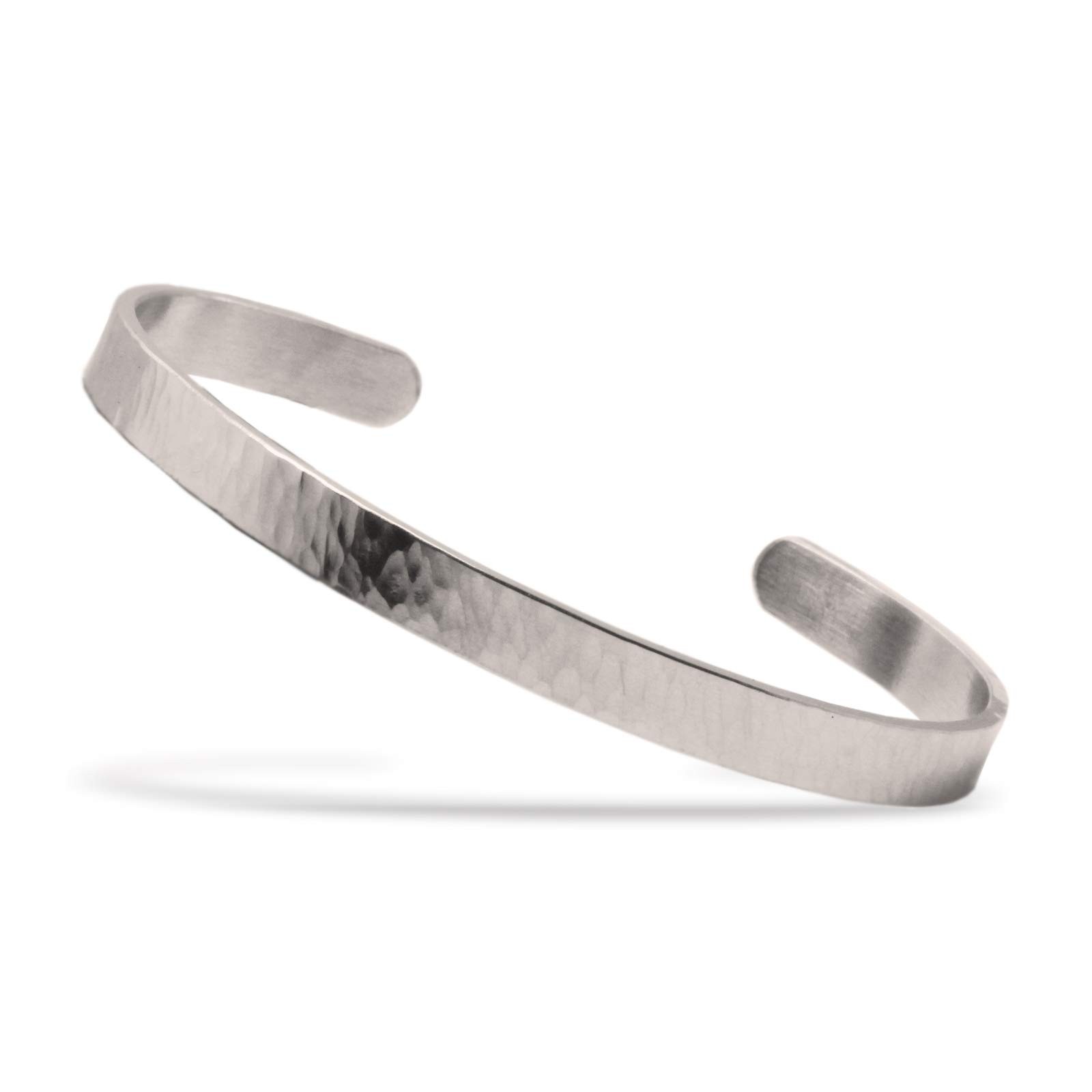 Nato Cuff - Bracciale Bangle in Acciaio martellato, Gioiello uomo o donna (f2f)