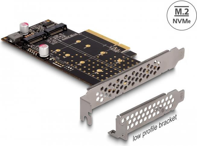 Delock Scheda PCI Express x8 a 2 x chiave NVMe M.2 interna M - Biforcazione - Fa