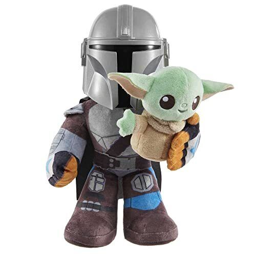 MATTEL PLUSH LICENSED- Star Wars Clan of Two: Mandalorian & Grogu Feature (E