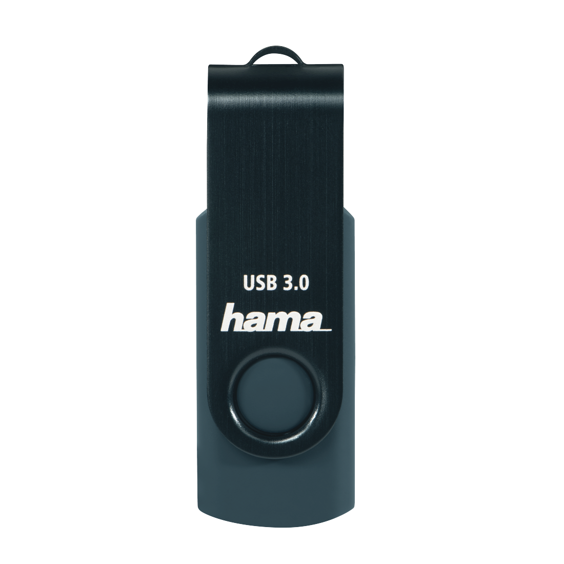 Hama Rotate 128GB USB 3.0 Memory Pen, Rotating Cap, Keyring, Petrol Blue