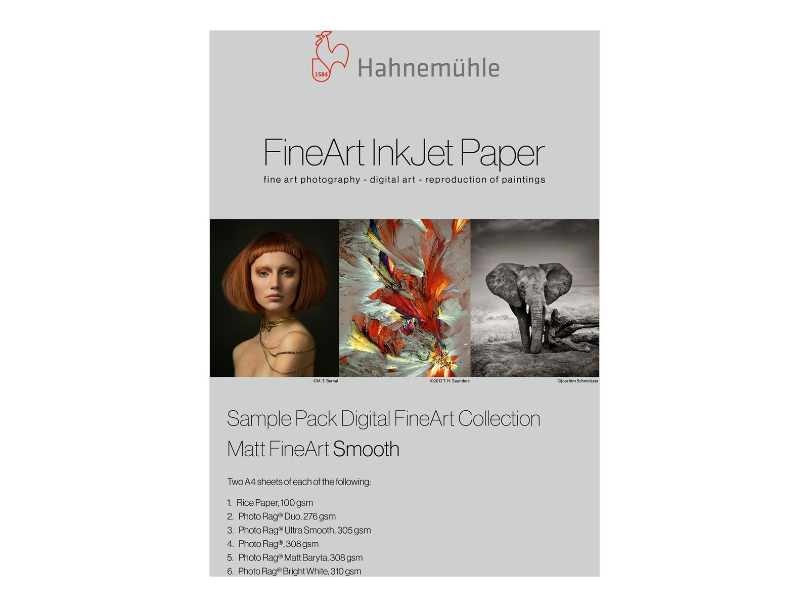 Hahnemühle Digital FineArt A 4 Testpack matte glatte Papiere 10 640 303