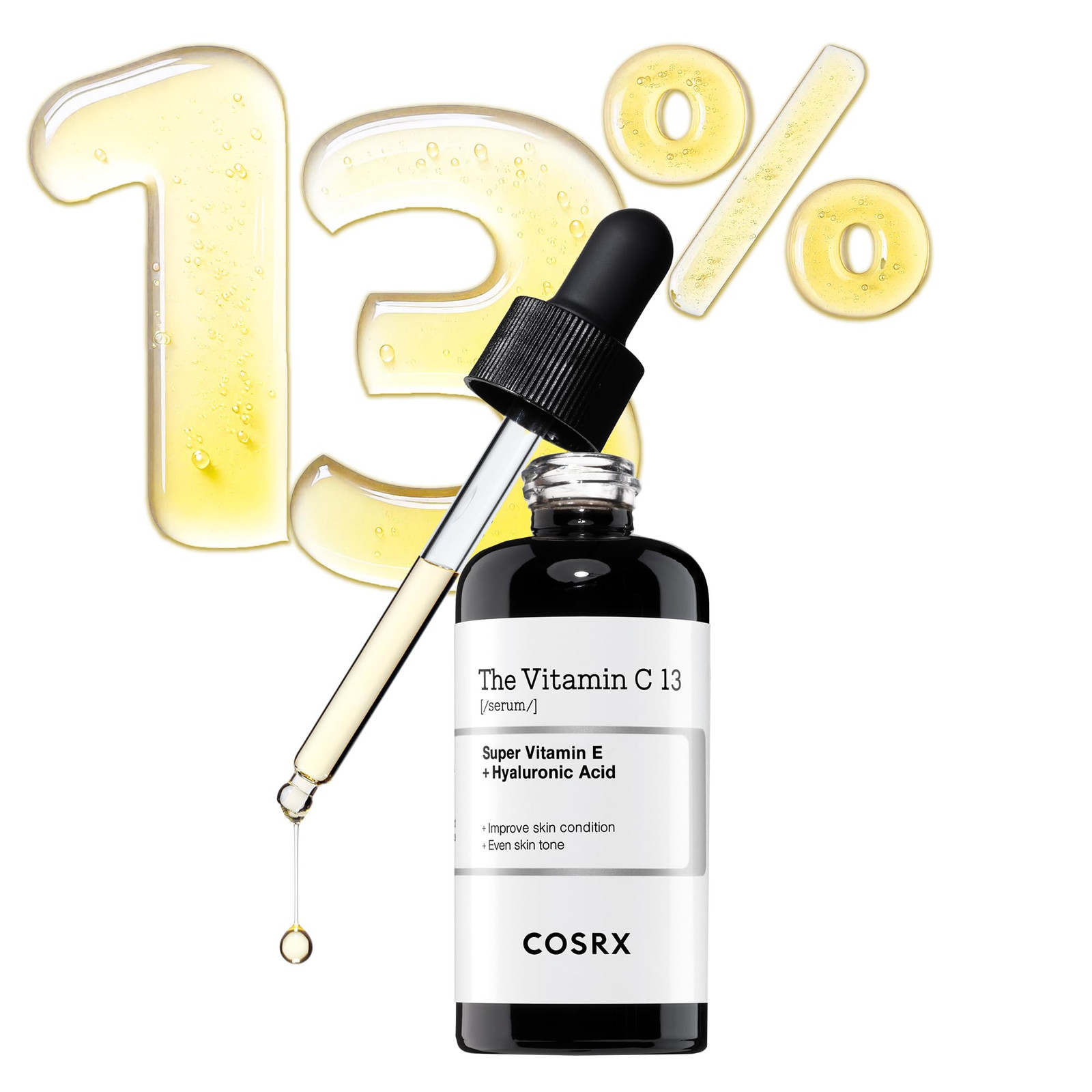COSRX Pure Vitamin C 13% Serum with Vitamin E & Hyaluronic Acid, (K4k)