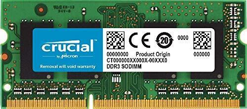Crucial Ram Ct51264Bf160B 4Gb Ddr3 1600 Mhz Cl11 Memoria Laptop, Nero (x9b)