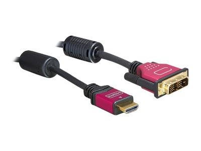 Delock HDMI DVI Cable 5.0m 5 m HDMI DVI-D Nero Maschio/Maschio High 84344
