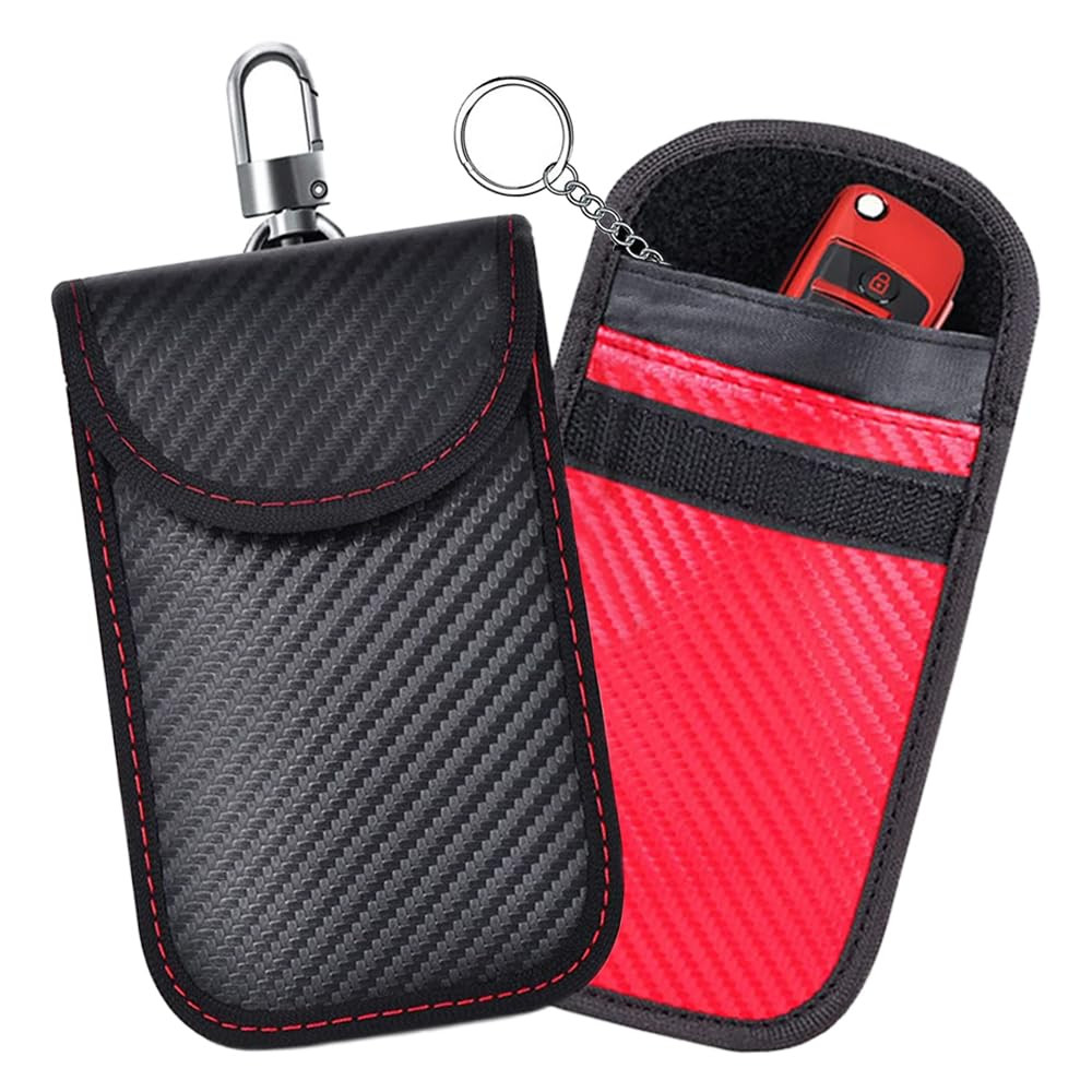 TRKETK 2 Pezzi Custodia Faraday per Chiavi Auto, Borsa Faraday Blocco (b4a)