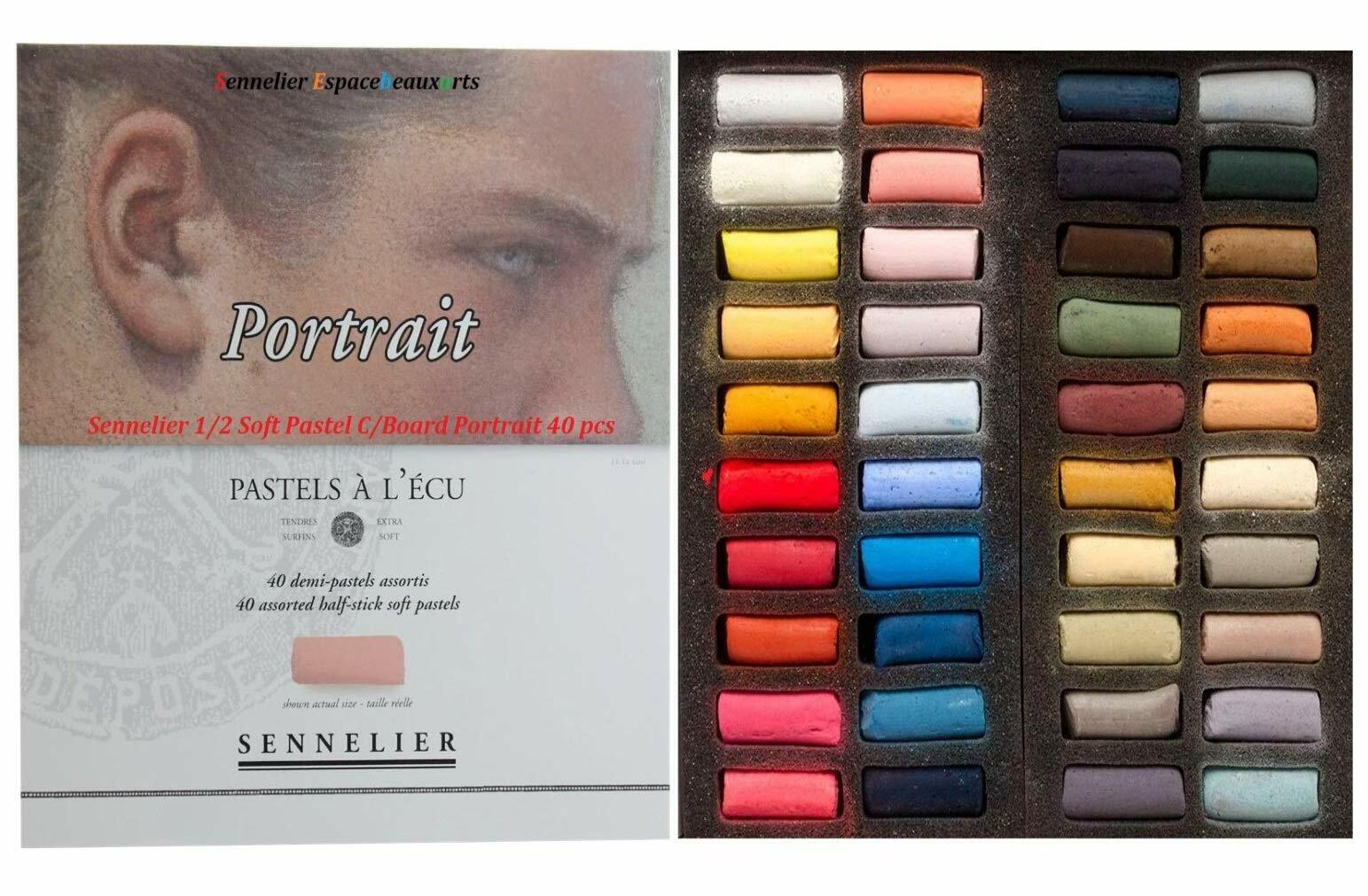 Sennelier 1/2 Soft Pastel C/Board Portrait 40 PCS,Sennelier Pastel secs 1/2 Stic