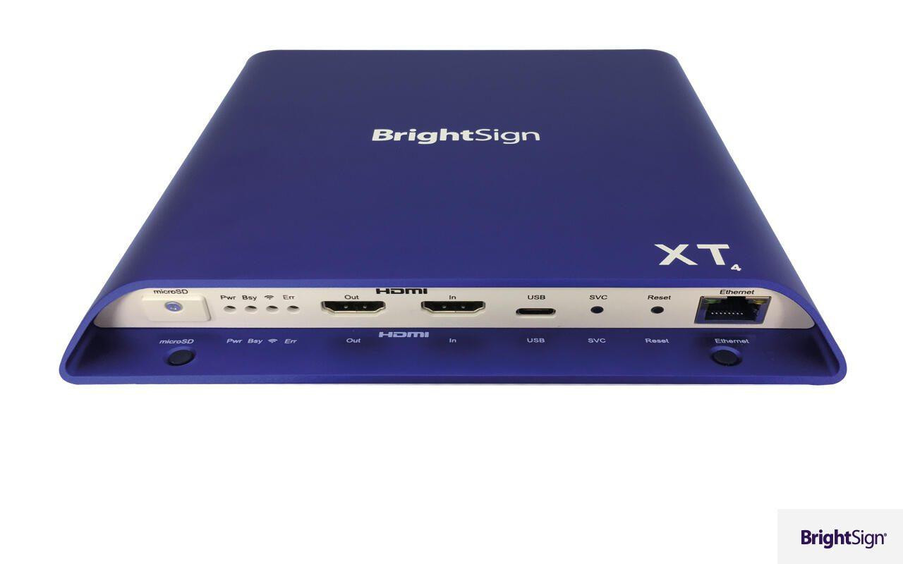 BrightSign XT1144 Digital Signage Media Player (video 4KP60, HDMI, USB, LAN, M.2