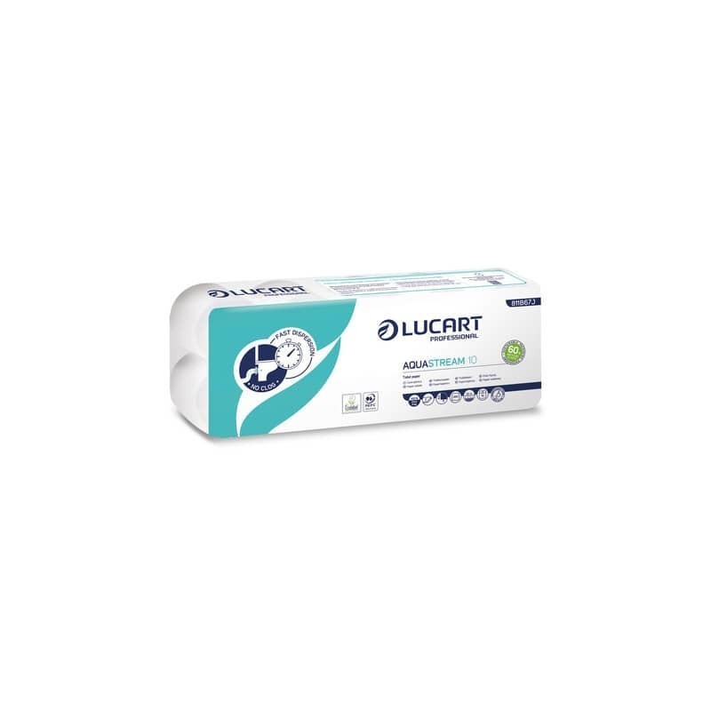 Carta igienica Aquastream in pura cellulosa 2 veli 200 strappi Lucart Profession