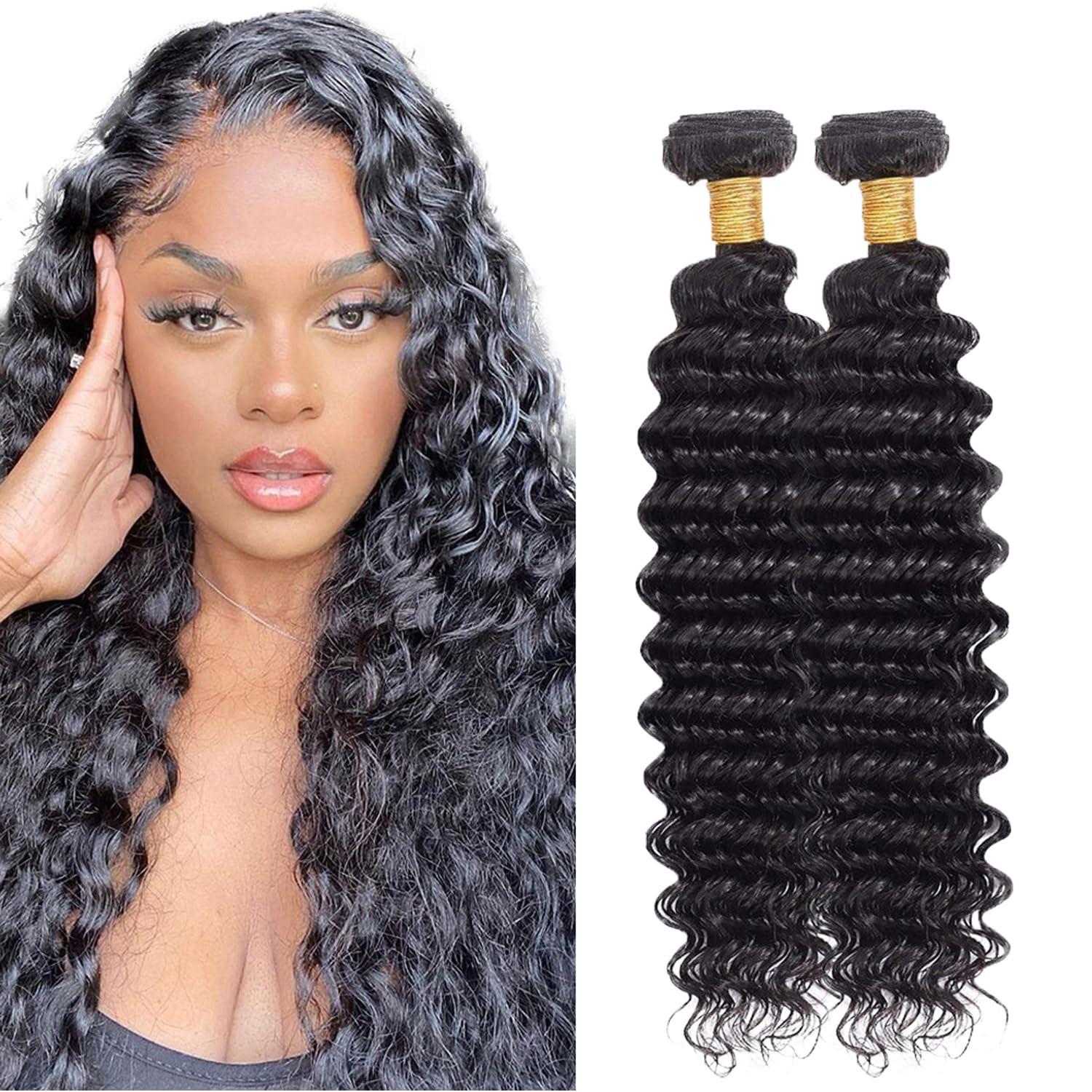 2 Bundles 18 20 Inch Capelli Ricci Extension Deep Wave Human Hair Bundles (r8Y)
