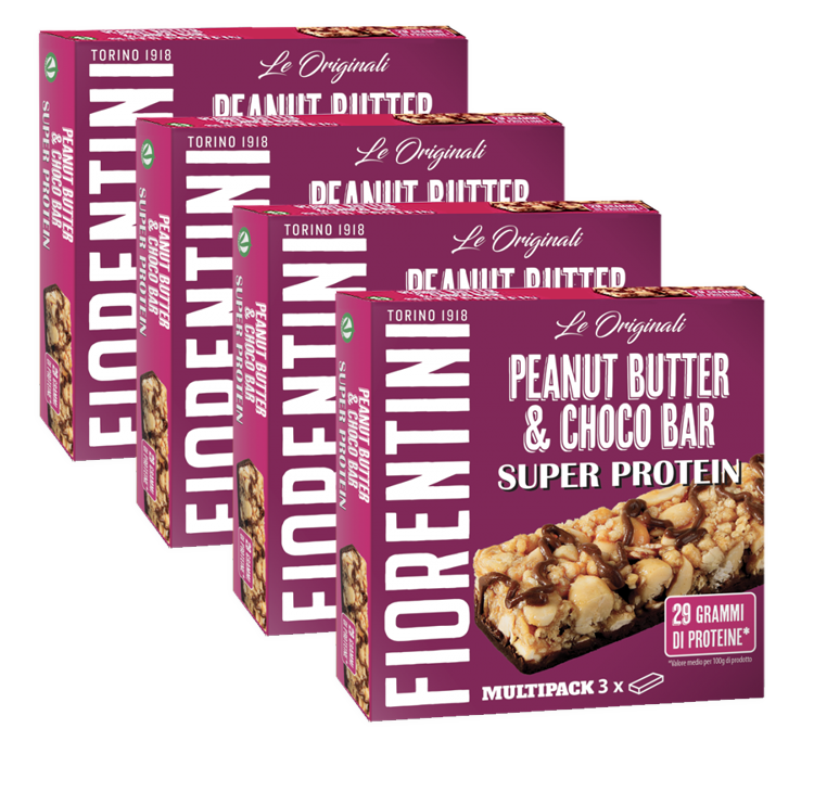 4X Fiorentini Barrette Peanut Butter & Choco Bar Super Protein 114g