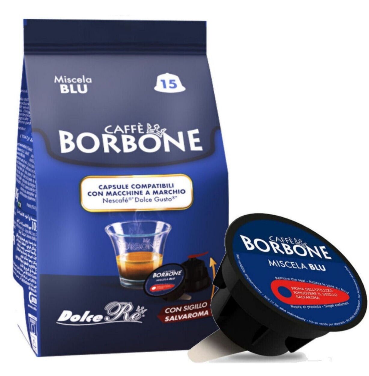 Dolce Gusto 450 Capsule Miscela Blu Caffè Borbone Compatibili Nescafe* Gratis