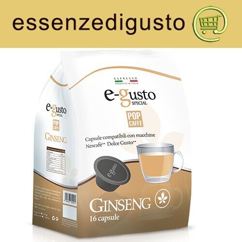 16 Capsule Caffè Pop E Gusto  GINSENG compatibili Dolce Gusto