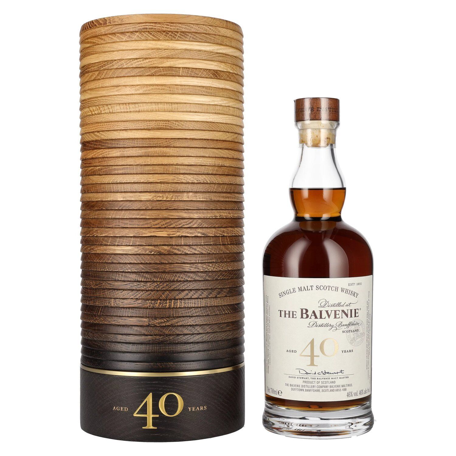 The Balvenie 40 Years Old Single Malt Scotch Whisky in cassa di legno