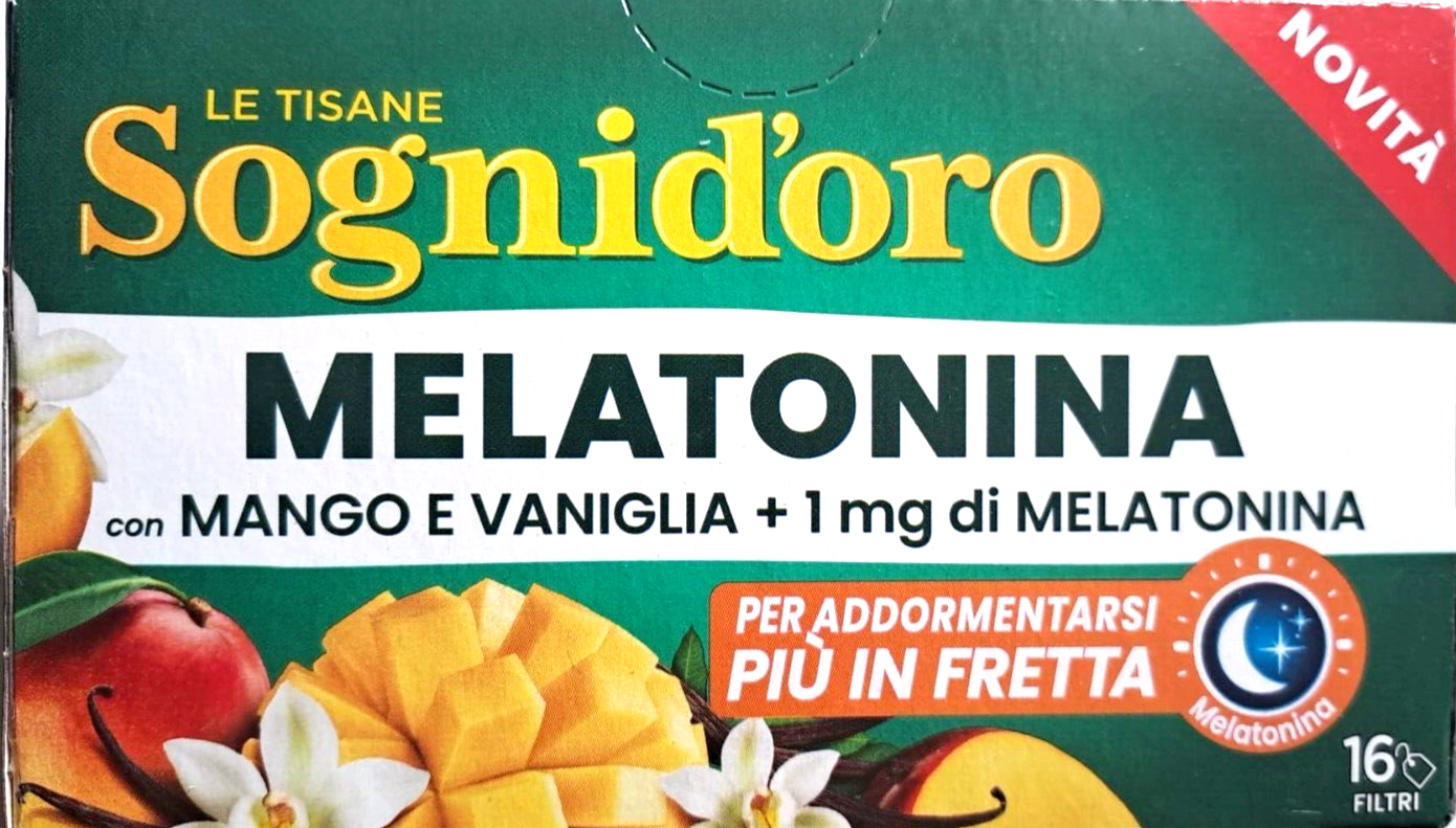 CAMOMILLA SOGNI D'ORO CON MELATON. MANGO STAR TISANA AIUTO SONNO BOX 12 ASTUCCI