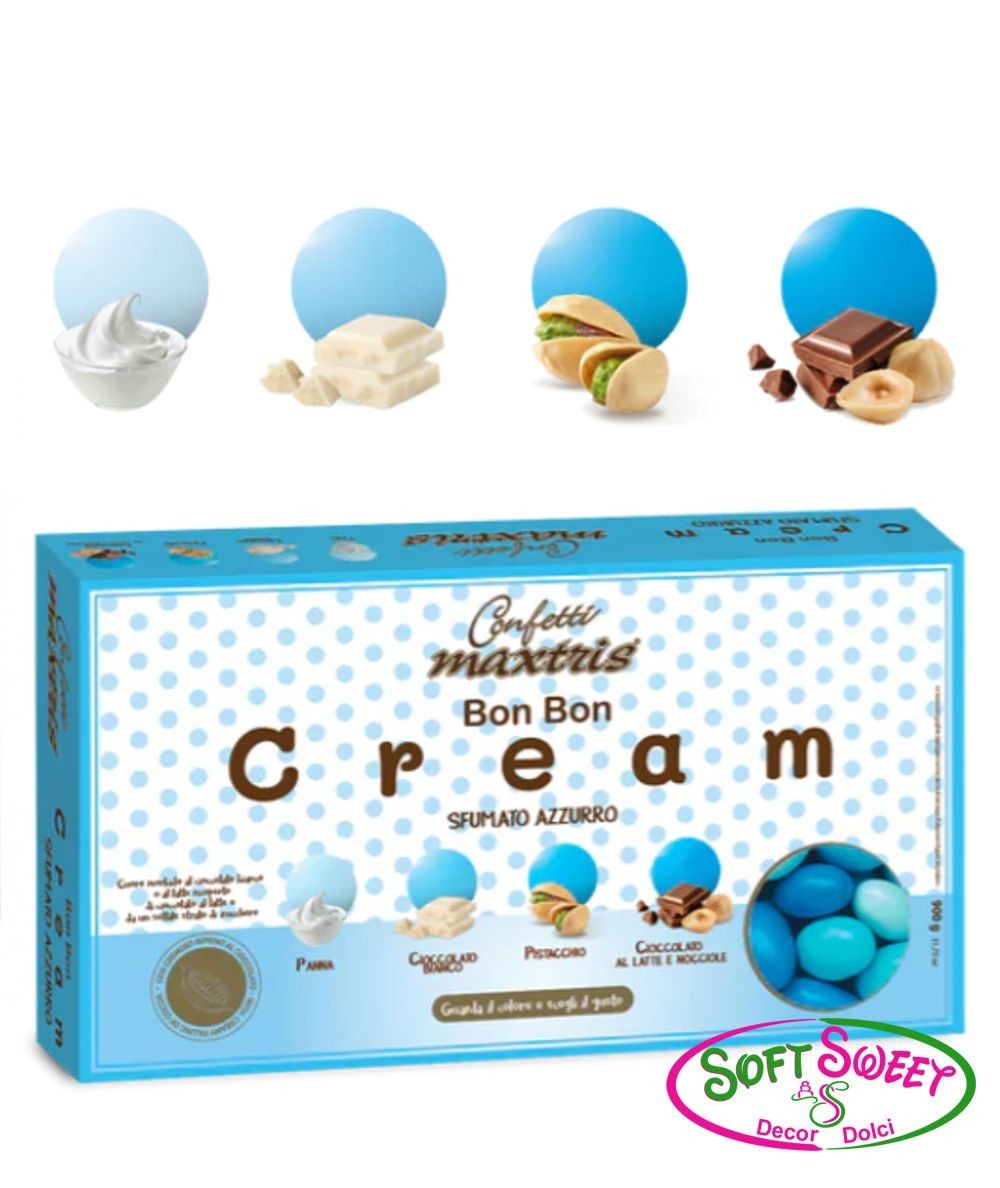 CONFETTI MAXTRIS BON BON CREAM SFUMATI CELESTE 900 GR