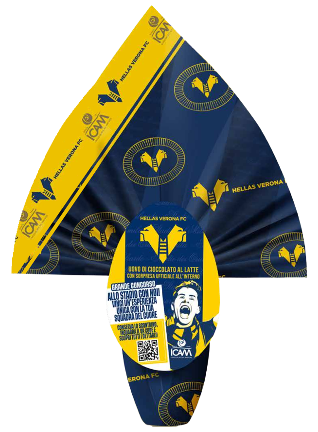 Icam Uovo HELLAS VERONA al Cioccolato a Latte con Sorpresa Ufficiale  180g