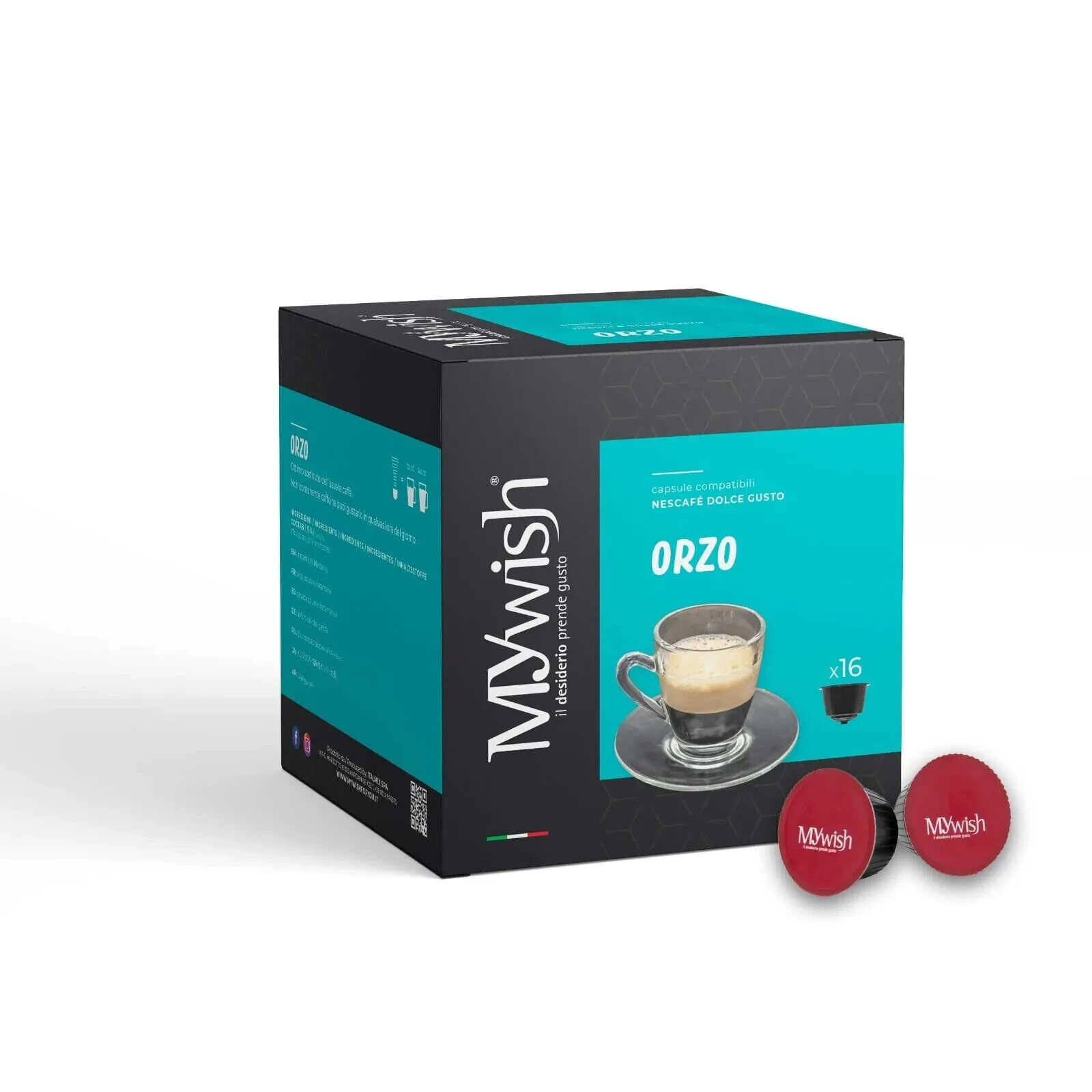 32 CAPSULE DI ORZO MY WISH COMPATIBILE CON NESCAFÈ DOLCE GUSTO