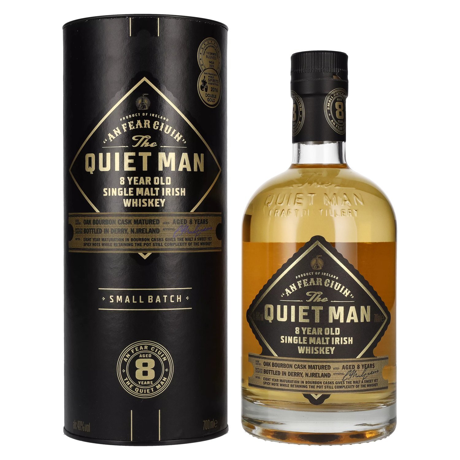 The Quiet Man AN FEAR CIUIN 8 Year Old Single Malt Irish Whiskey