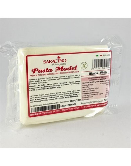 PASTA DI ZUCCHERO MODELLING SARACINO BIANCA 250GR
