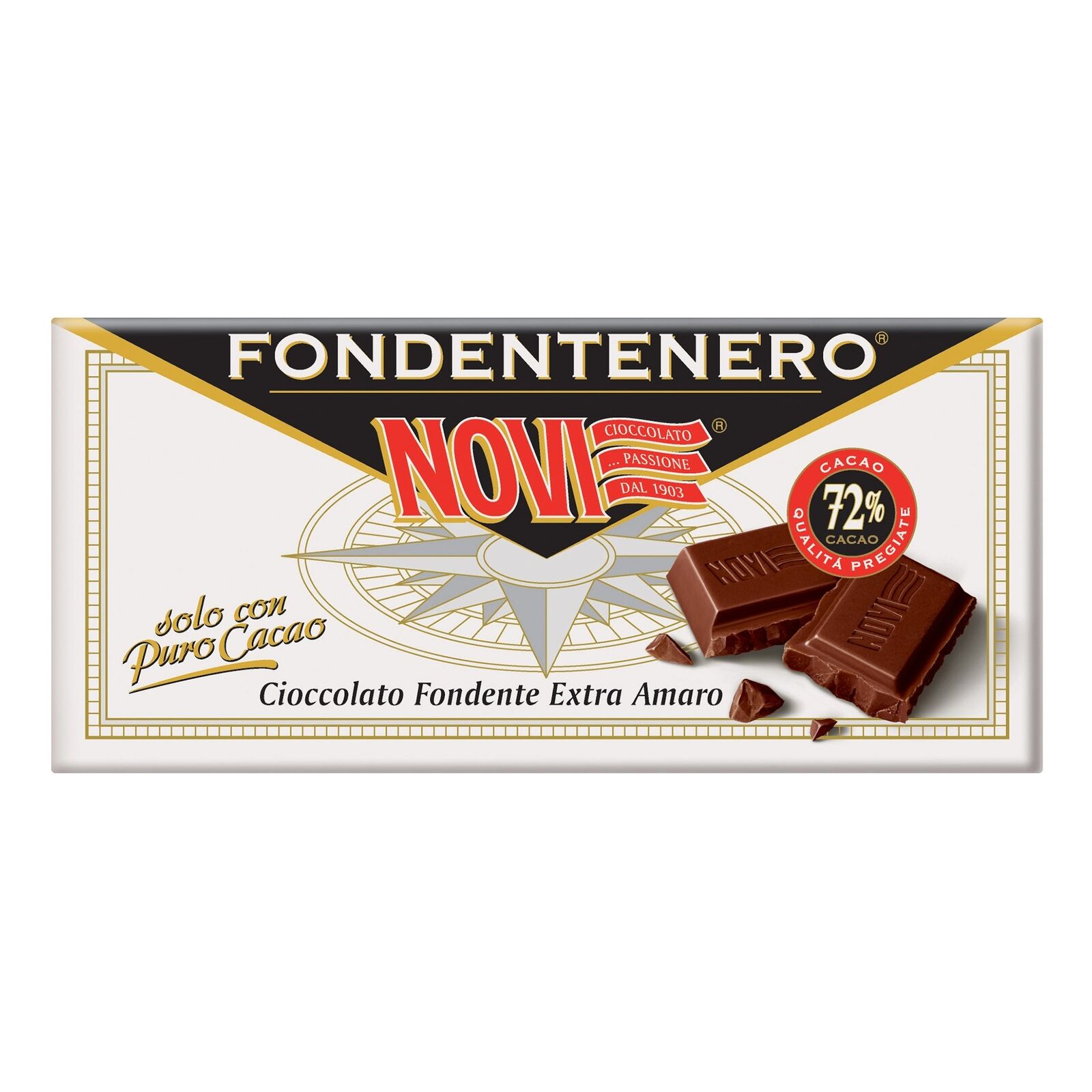 Novi Fondentenero Cioccolato Fondente Extra Amaro 100 g 72% cacao