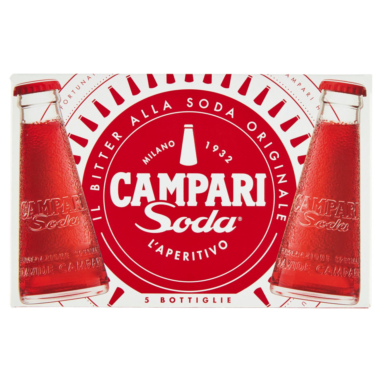 Campari Soda aperitivo bitter con soda 5 bottigliette 9,8 cl
