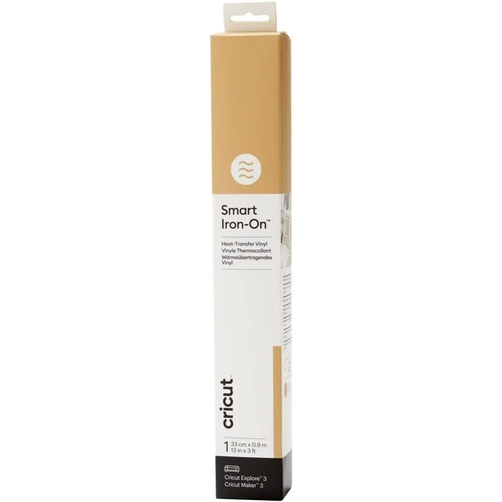 Cricut Smart Iron On   Gold   0.9 m (3 ft)   Heat Transfer Vinyl Roll (HTV)   Fo
