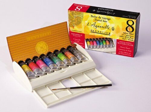 Sennelier Watercolor Travel Box 8 Tube Set by Sennelier (t6j)