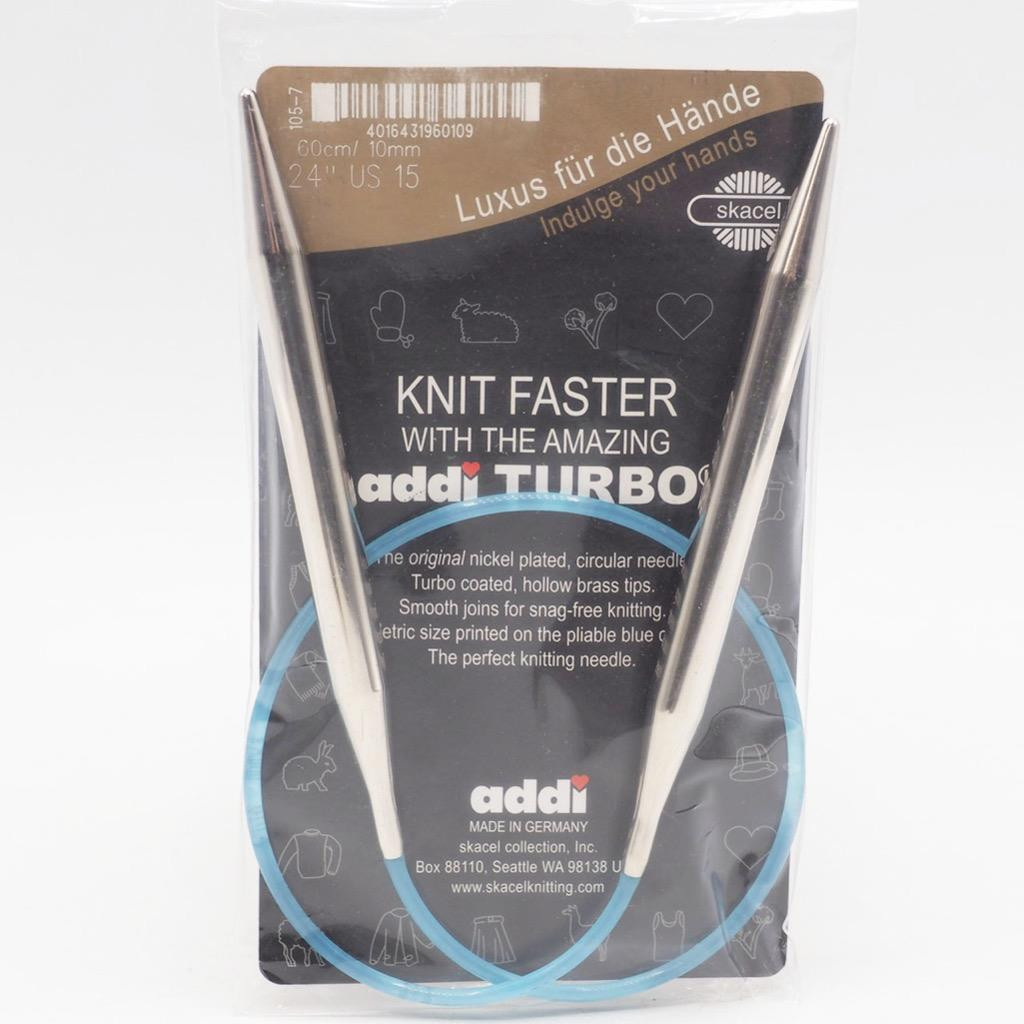 Aghi Da Maglia Addi Turbo Circolari Skacel Esclusivi Cavo Blu 24 Pollici US 15