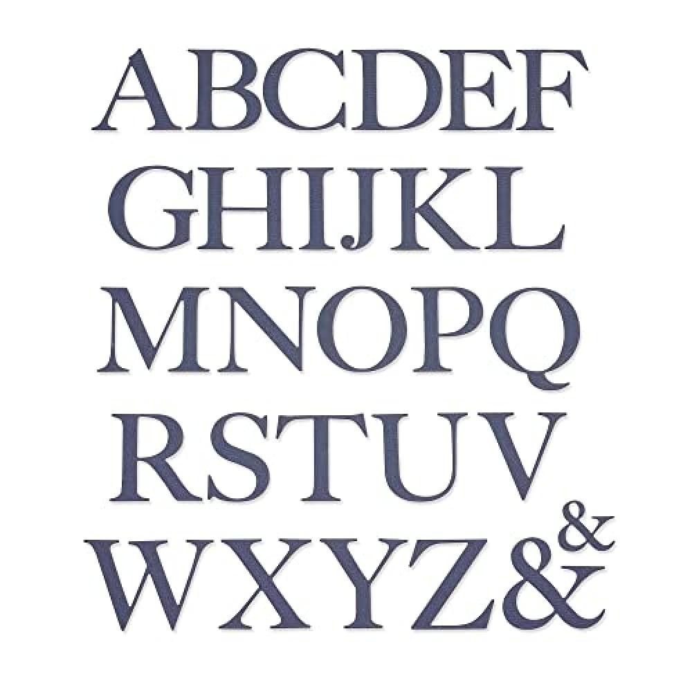 (TG. Taglia unica) Sizzix Thinlits Fustelle Serif Alphabet di Lisa Jones, 665282