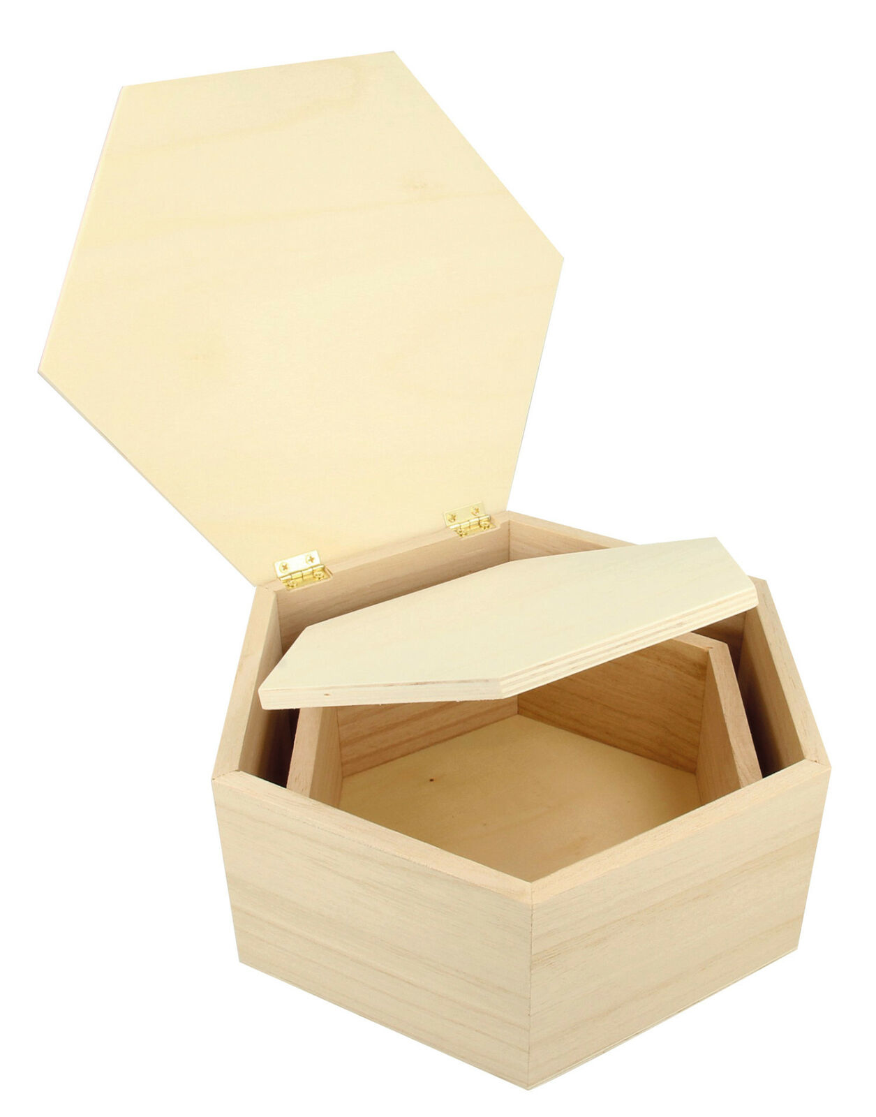 2 Scatole Gigogne Esagonali - Legno