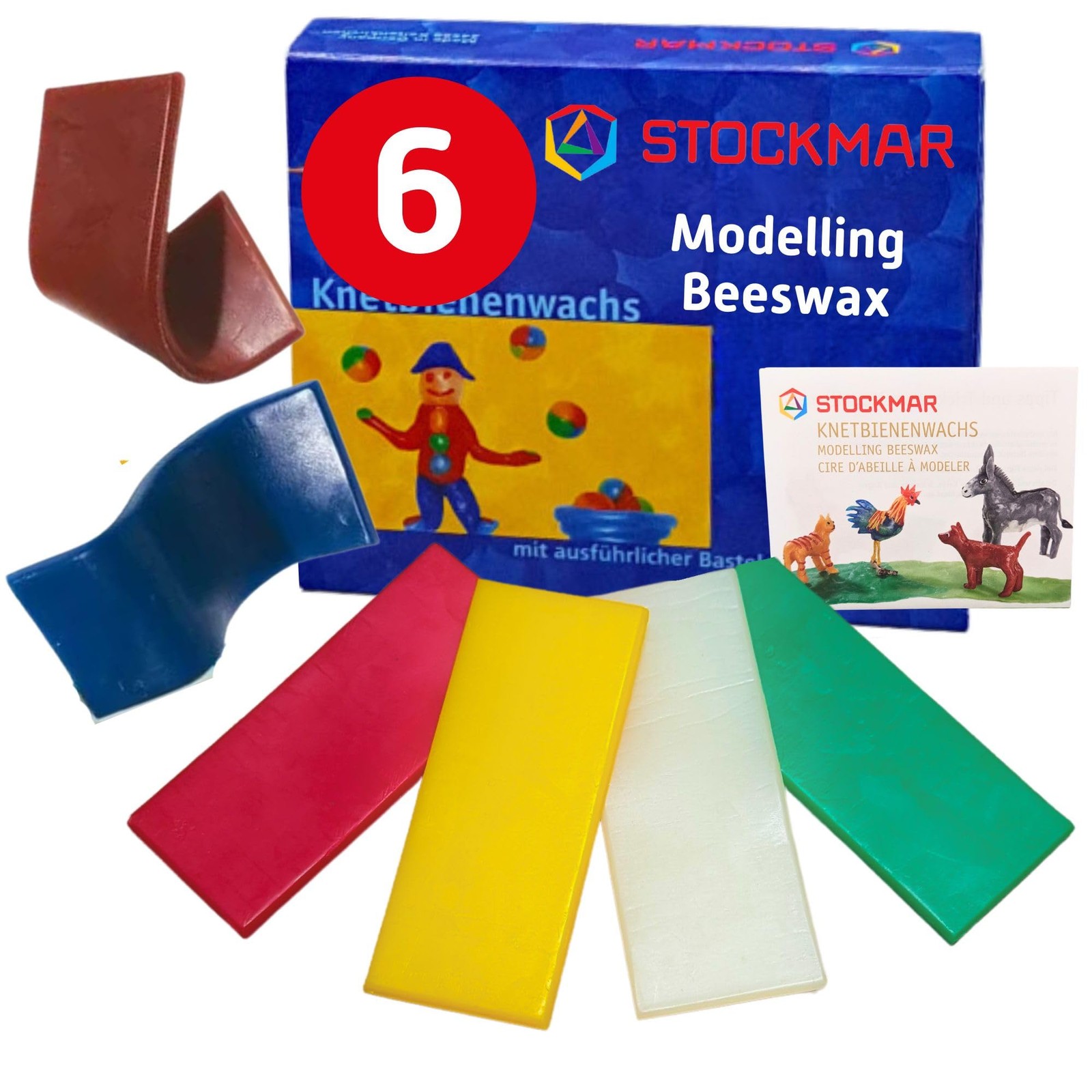 Stockmar 51000 Kneading Beeswax 100 x 40 mm 6 Colours