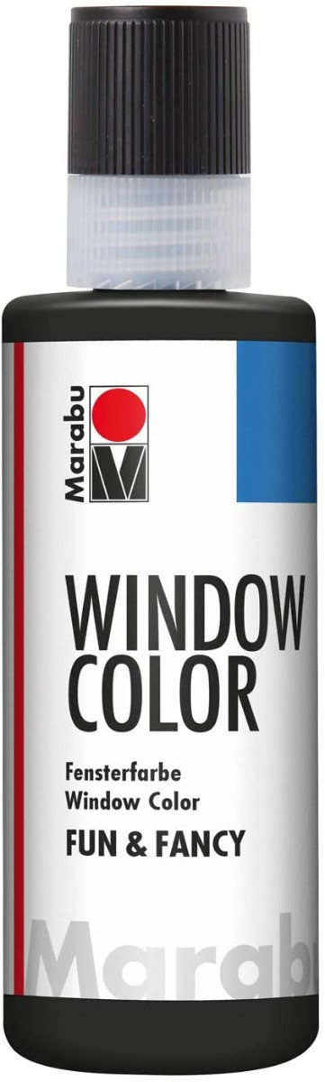 MARABU - "FUN&FANCY" COLORE A BASE D'ACQUA PER VETRI 8OML - COLORE NERO 173