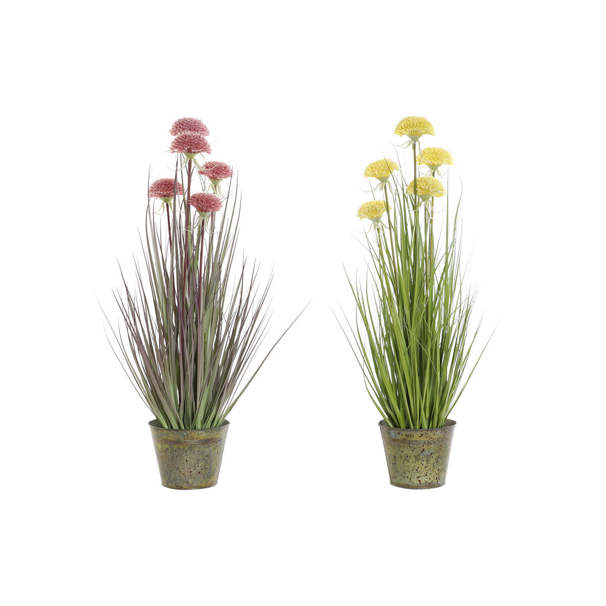 Pianta Decorativa DKD Home Decor 30 x 30 x 78 cm Rosa Metallo Giallo PVC [2 U