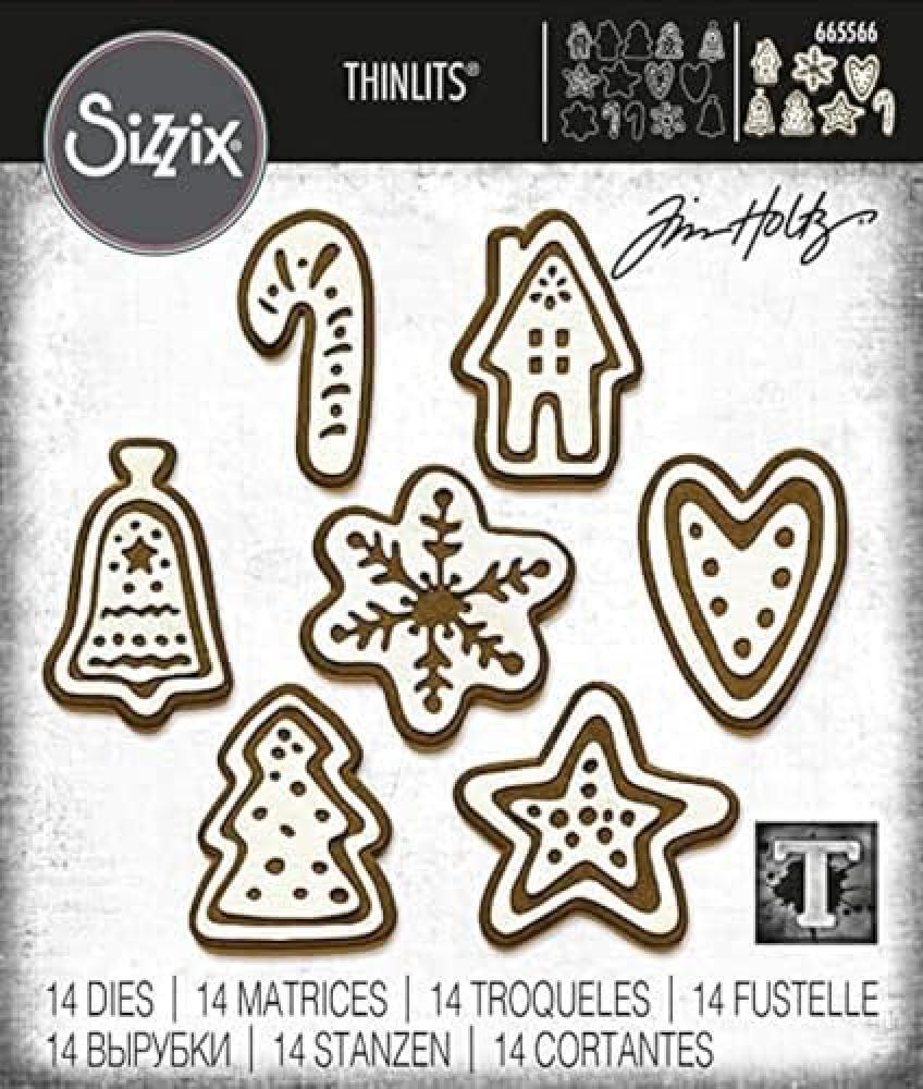 (TG. One Size) Sizzix Die 14PK Christmas Cookies by Thinlits Set di Fustelle per