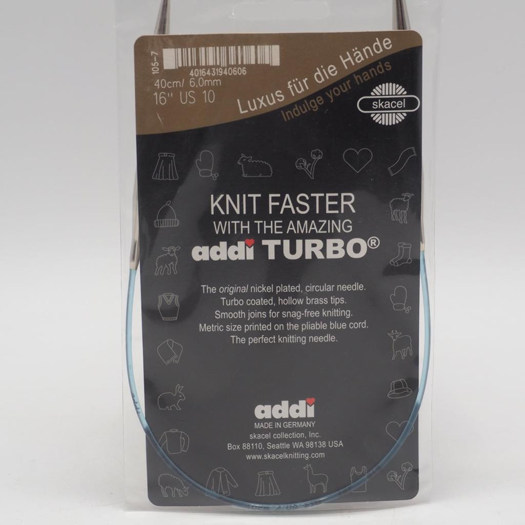 Aghi Da Maglia Addi Turbo Circolari Skacel Esclusivi Cavo Blu 16 Pollici US 10