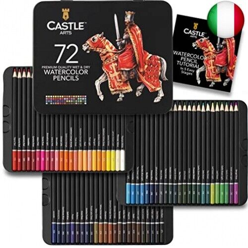 Castle Art Supplies Set 72 Matite Acquerellabili | Pigmenti Vibranti per