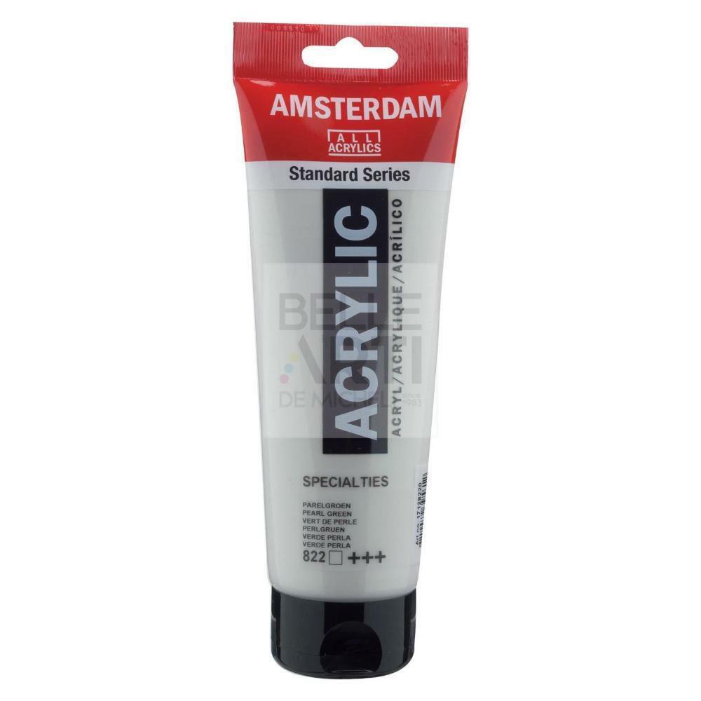 COLORE ACRILICO 822 VERDE PERLATO AMSTERDAM "ACRYLIC" TUBO DA 250ML
