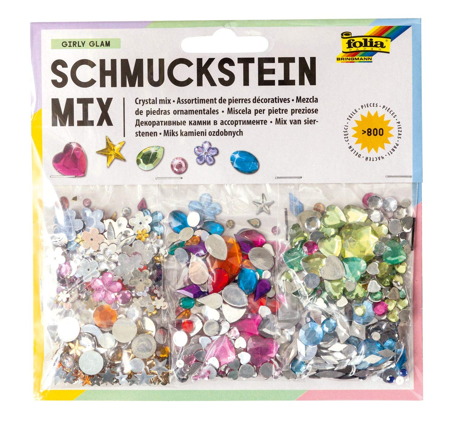 Folia 12619 - Gemstones Mix Girly Glam, Over 800 Different Gemstones, Assorted i