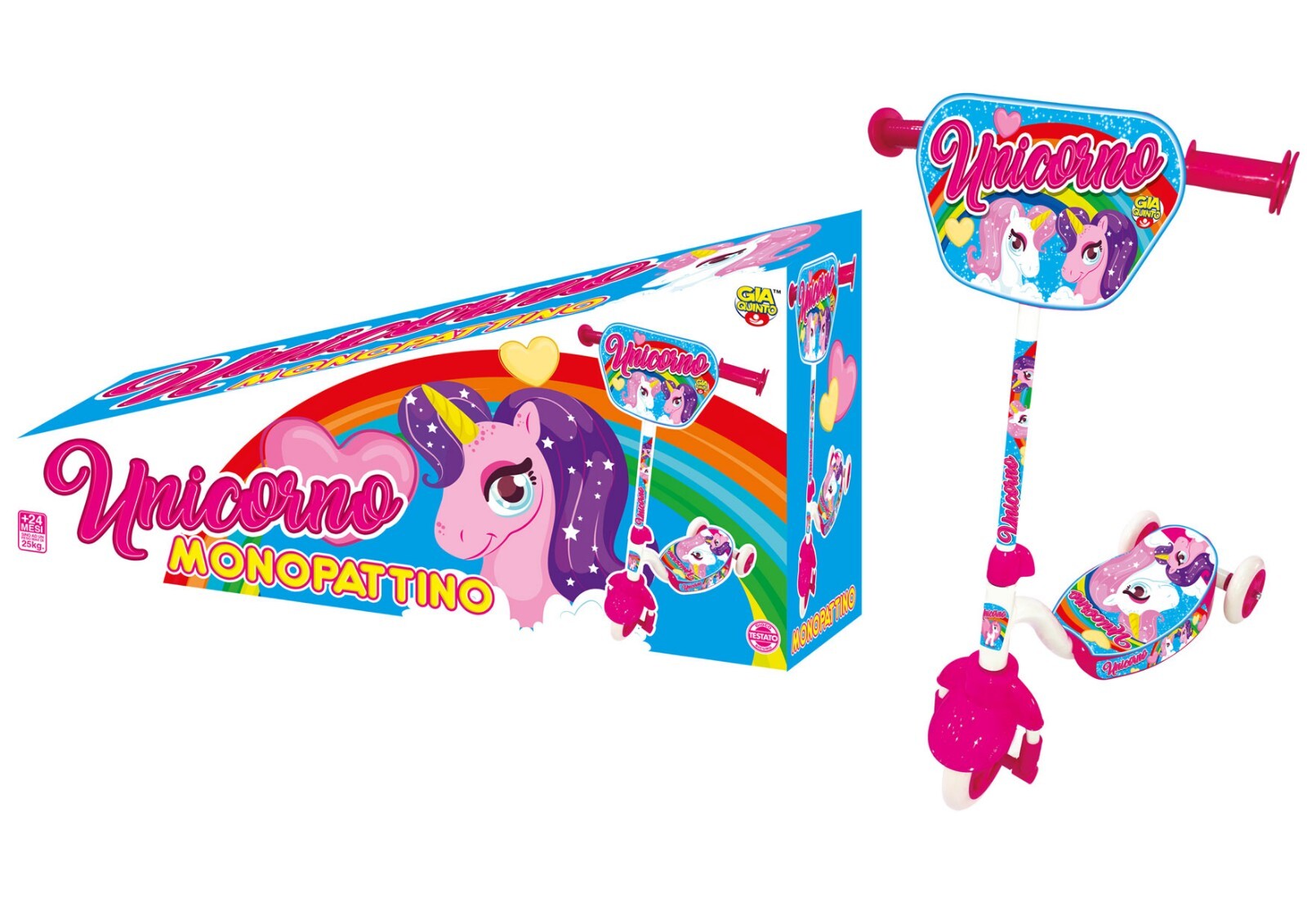 Monopattino Con Tre Ruote Tema Unicorno Giocattolo Per Bambine Da 2 A 5 Anni